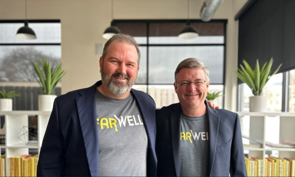 Photo of Jason Potter FarWell Chairman and Steve McQuin FarWell CEO in 2023 at the FarWell office in Madison, Wisconsin